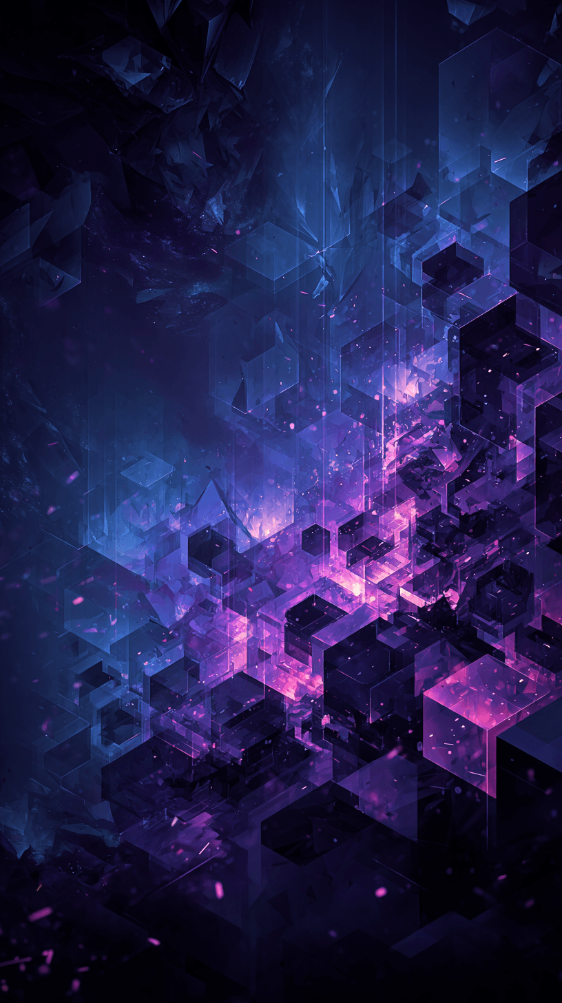 Abstract purple artwork representing Jake Mitchell's creative approach to software development
