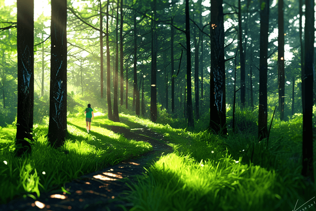 A cursed forest landscape in a detailed anime style. - AI-generated image created with Midjourney. Prompt: "A cursed forest landscape in a detailed anime style."