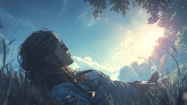 A photorealistic shot of a beautiful relaxed woman w - AI-generated image created with Midjourney. Prompt: "A photorealistic shot of a beautiful relaxed woman w"